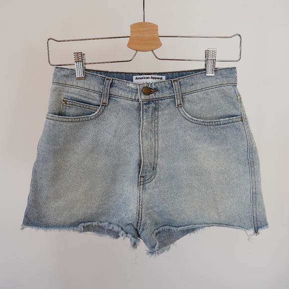 American Apparel Made in USA women's jean denim shorts size 27 - Picture 1 of 11